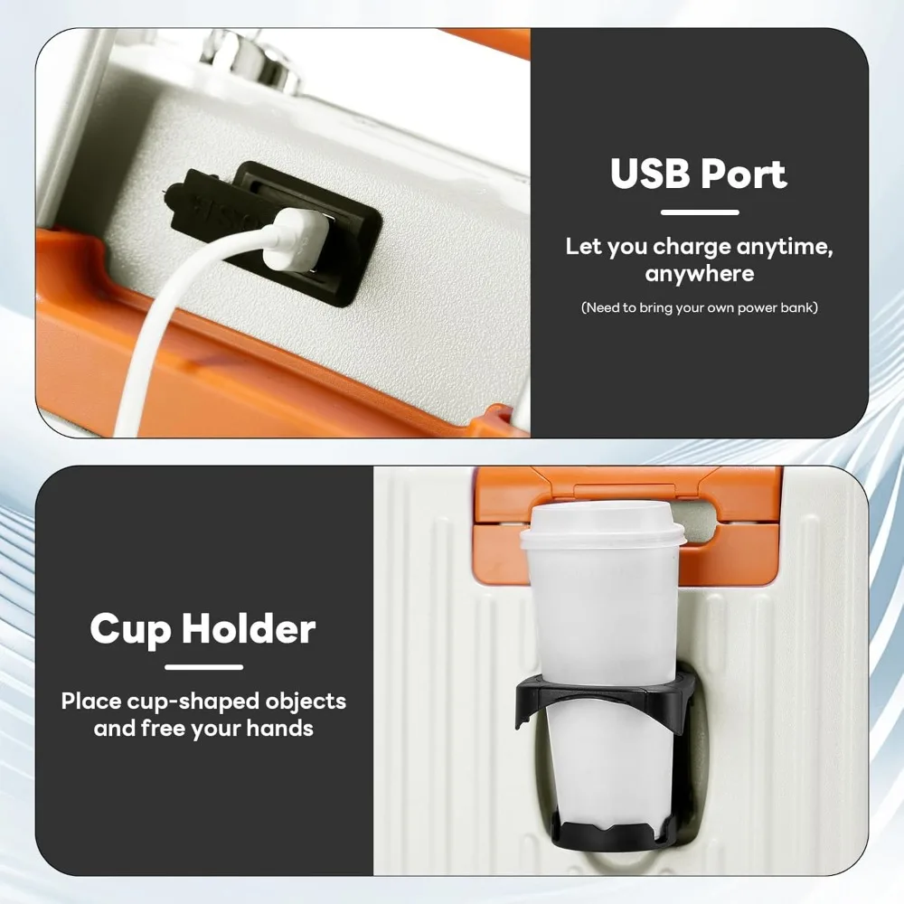 Maleta de mano liviana rígida de 18 pulgadas aprobada por TSA con portavasos y cerradura TSA para viajes