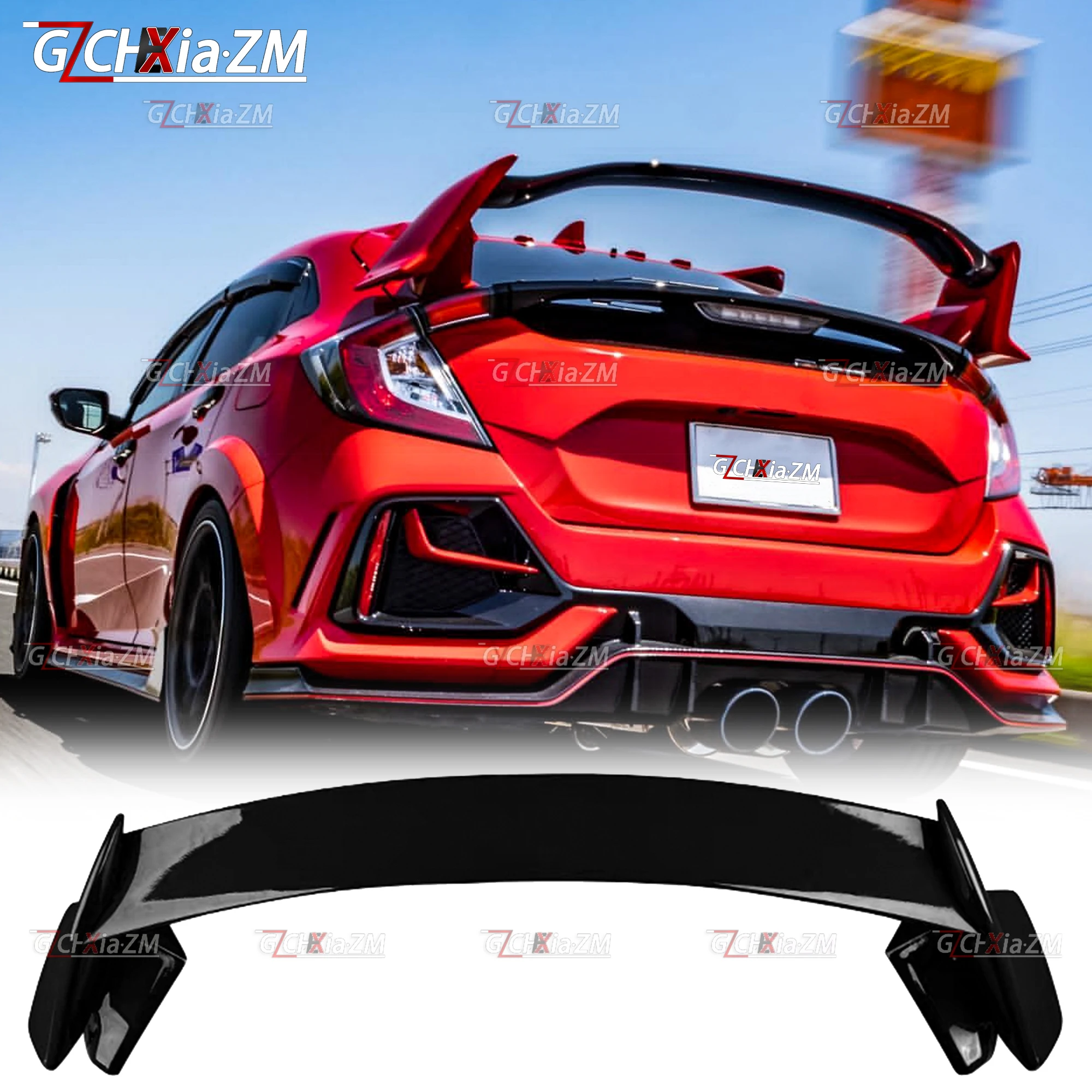 

For 10Generation Civic FK7 Hatchback Upgrade TYPE-R Style Rear Spoiler ABS Material Aerodynamic Kit Rear Wing Diffuser 2016-2020