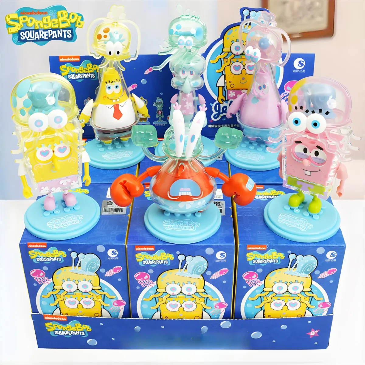 

SpongeBob SquarePants Blind Box Toy Patrick Star Squidward Tentacles Gary Krabs Plankton Jellyfish Clear Figure Collect Figures