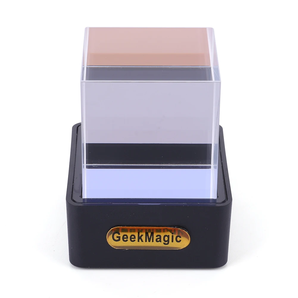 Mini Smart Weather Station Transparent Crystal Cube Holographic Mini Electric Digital Clock DIY Photo Display WiFi Desktop Clock