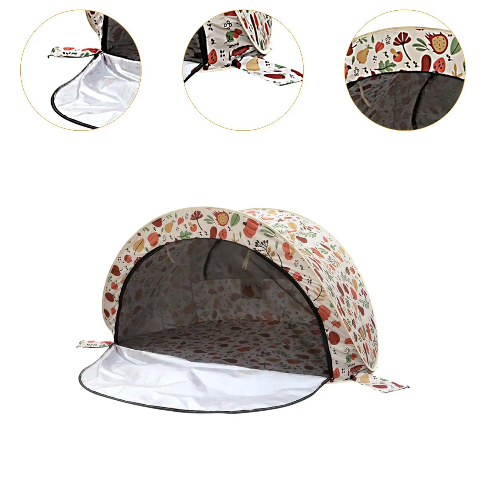 

Automatic Sun Protection Beach Tent Spacious Pop Up Waterproof Outdoor Shelter for 3-4 Person Camping
