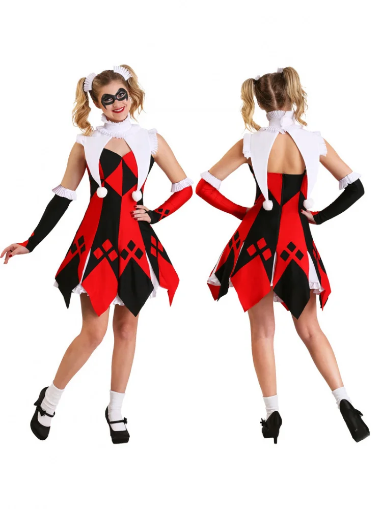 

Костюм клоуна на Хэллоуин для взрослых и женщин, одежда для выступлений, юбка, традиционный китайский Sle, модная весна