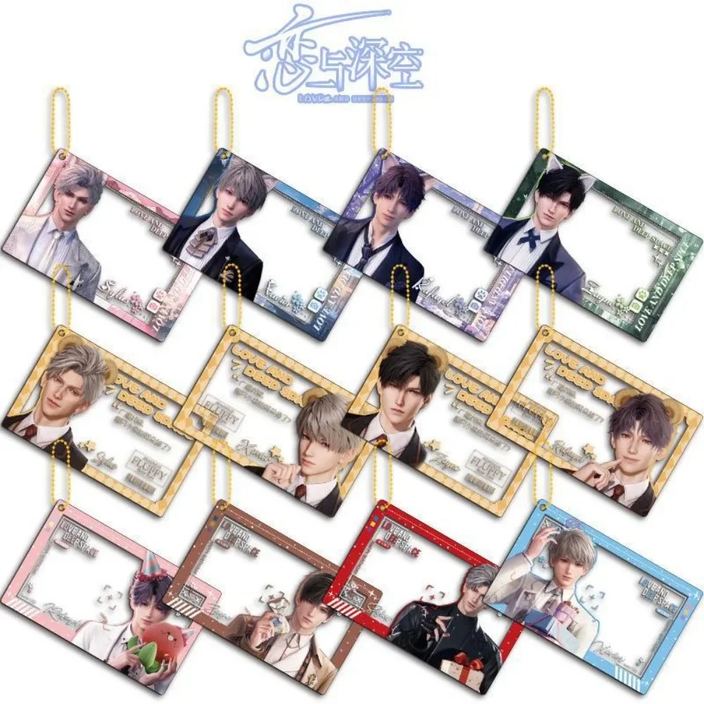 Game Love and Deepspace Keychains Transparent Q Version Collection Card Photo Props Crylic Keychain Sweet Themed Event Badge