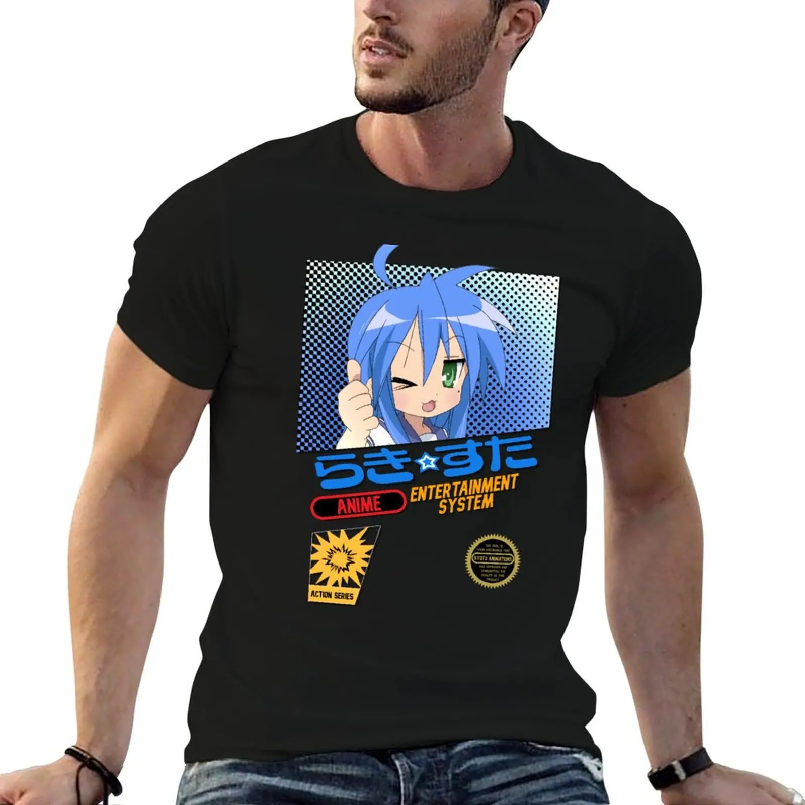 

T-Shirt funny printed Konata cotton for t shirts Lucky shirts Star man NES t for man