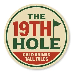 19th Hole Metal Sign, Golf Bar Sign, Golf Cabin Decor, Golf Lover Gift, Golfer Man Cave, Bar Wall Sign, Bar Signs For Men