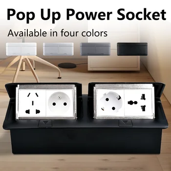Countertop Socket Universal Socket with USB Embedded Table Socket Pop-UP Outlet Built-in Desktop Outlet 146x220mm