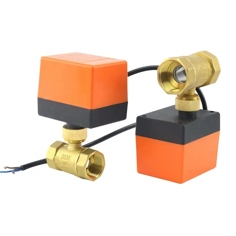 

A93Z Brass 3/4" DN20 2-Way Motorized Ball Valve Electric Solenoid Valve 220V Two-Control Three-Wire