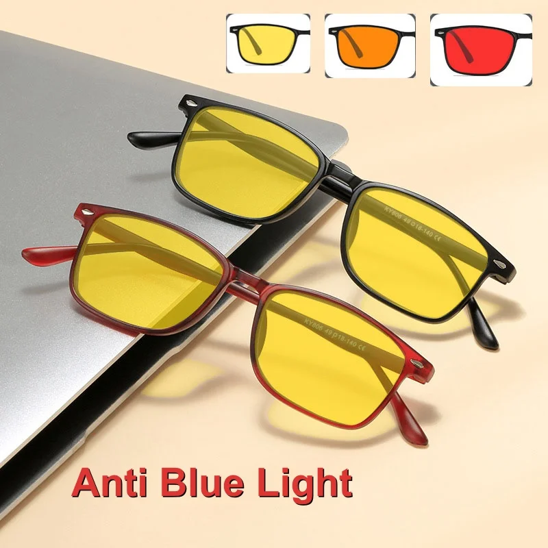 

New Fashionable Square Frame Night Vision Women's Myopia Glasses Ultra Light Neutral High Quality Simple Anti Blue Light Glasses
