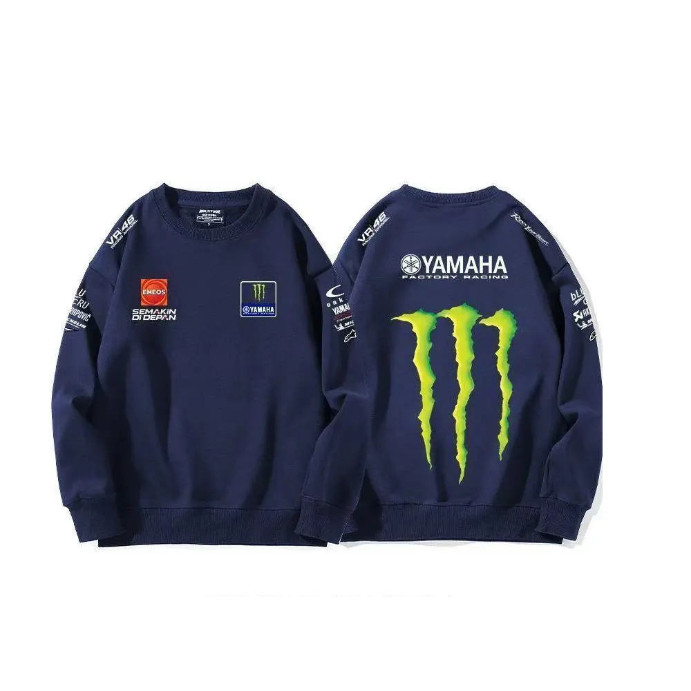 Men's Yamaha Monster Energy Racing Sweatshirt Casual Long Sleeve Crew Neck Pullover Motocross Streetwear Loose Fit Tops view 6