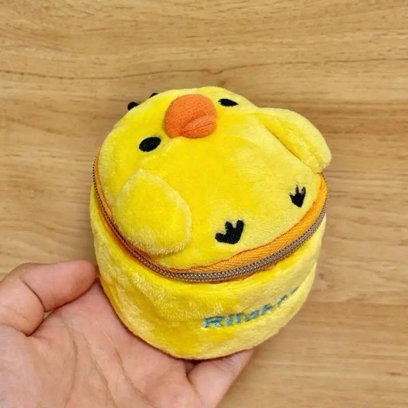 Japan Anime Cartoon Kiiroitori Embroidery Rotundity Portable Zipper Storage Small Box Multi-Functional Coin Purse Festival Gifts
