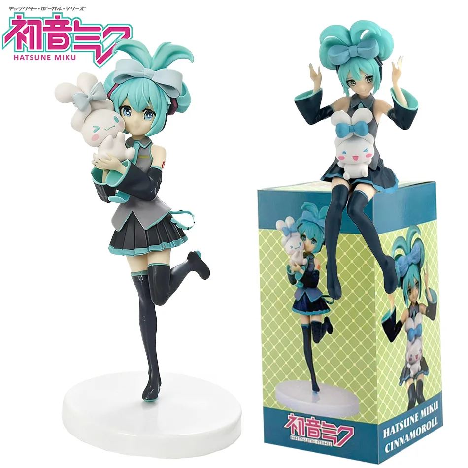 Anime Hatsune Miku X Cinnamoroll Figure Anime Peripheral Collectible Models Decorative Decorations Children Kawaii Gift