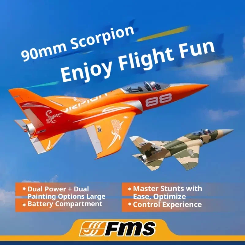 FMS スーパー スコーピオン V2 90mm EDF ジェット PNP RC スポーツプレーン 高性能 6チャンネル ラジコン飛行機 モデル