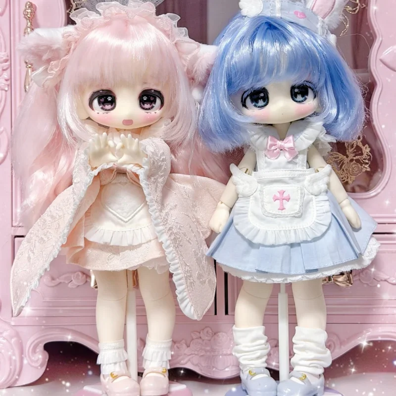 

Original Sweet Shopwindow 1/6 Bjd Removable Wig Bjd Blind Box Kawaii Movable Joint Decoration Desktop Collections Toys Gift