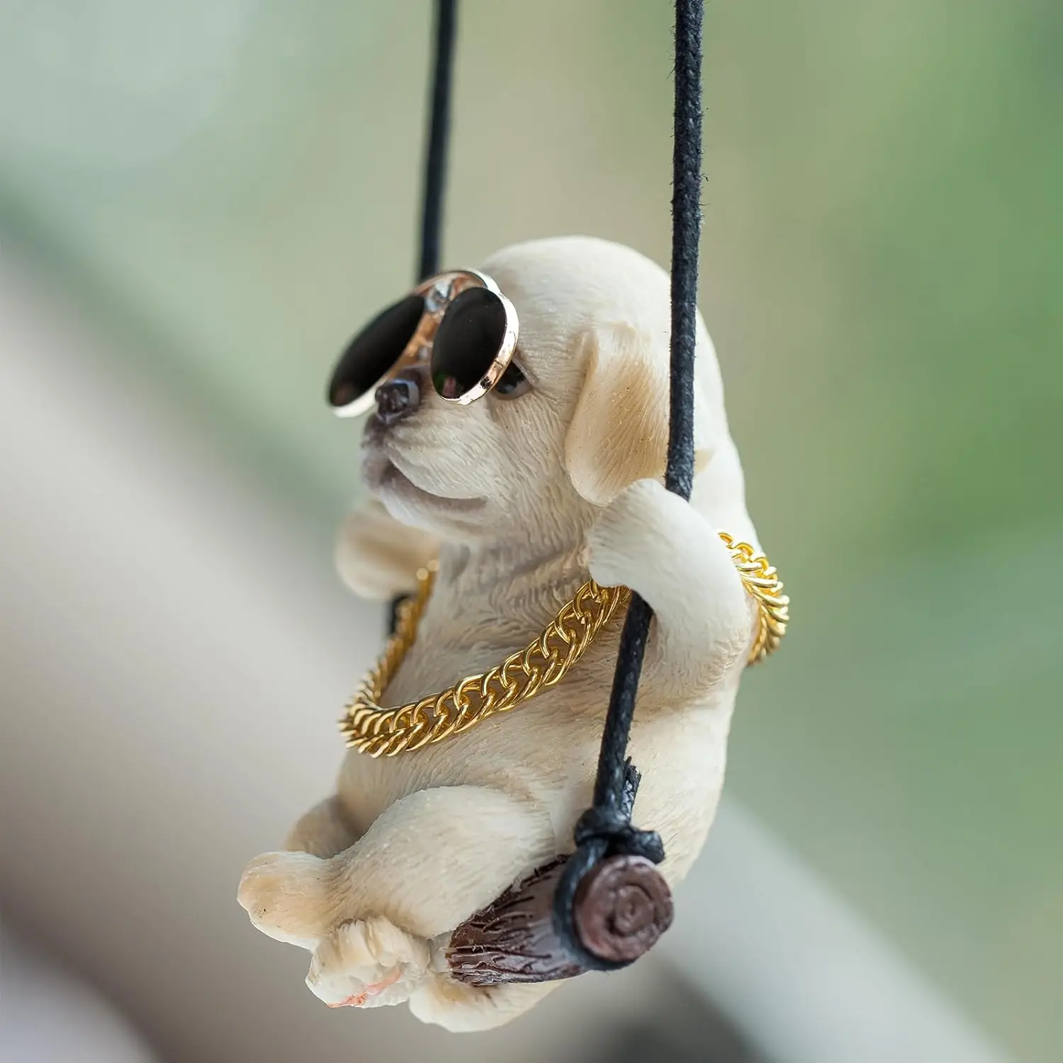 Cute Swinging Labrador Car Pendant Yellow Labrador Car Rearview Mirror Hanging Ornament Dog Auto Interior Home Decoration 4