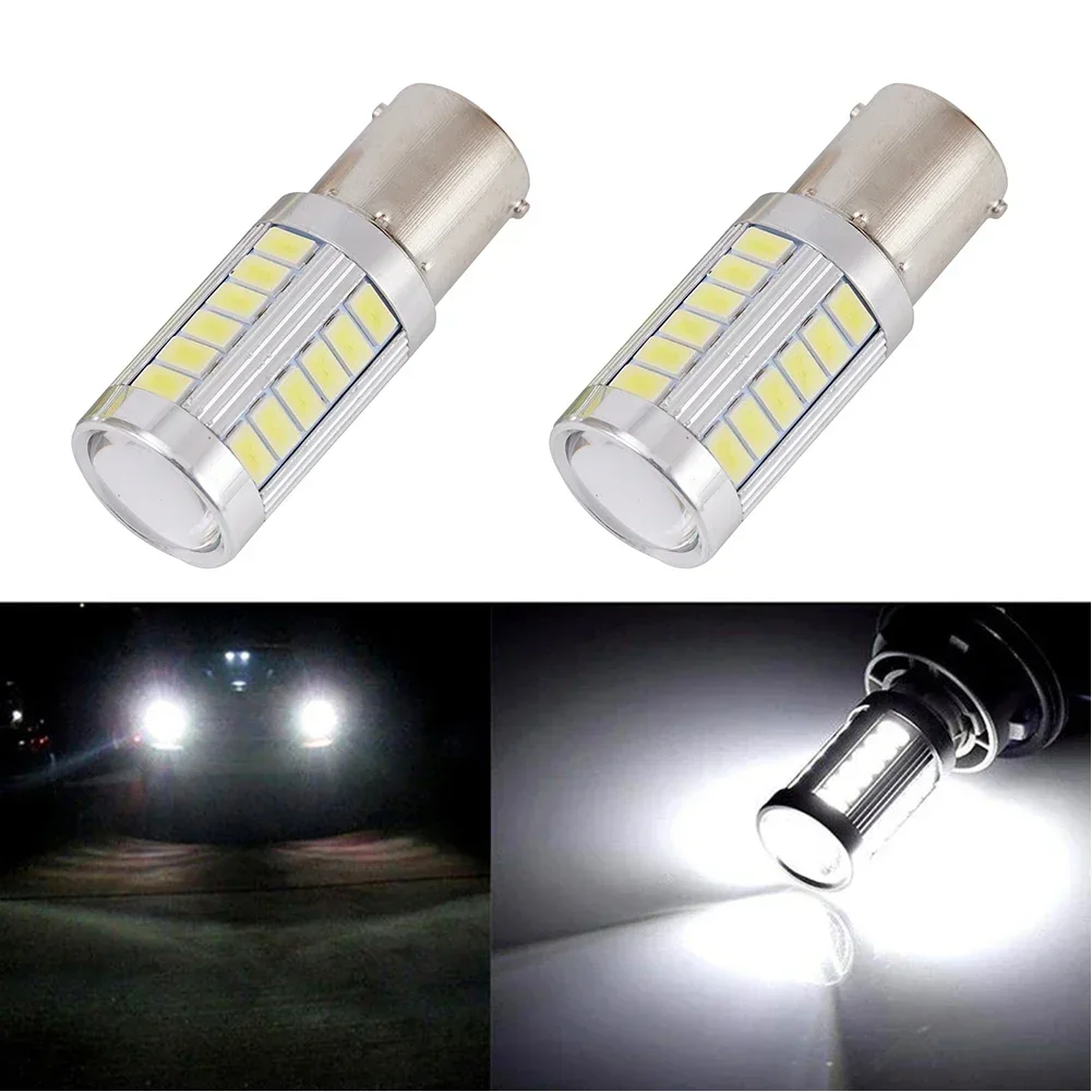 Luces antiniebla LED de marcha atrás para coche, luz nocturna de seguridad multiusos, superbrillante, 12V, 1156 K, DRL, 2 piezas, BA15S, P21W, 6500