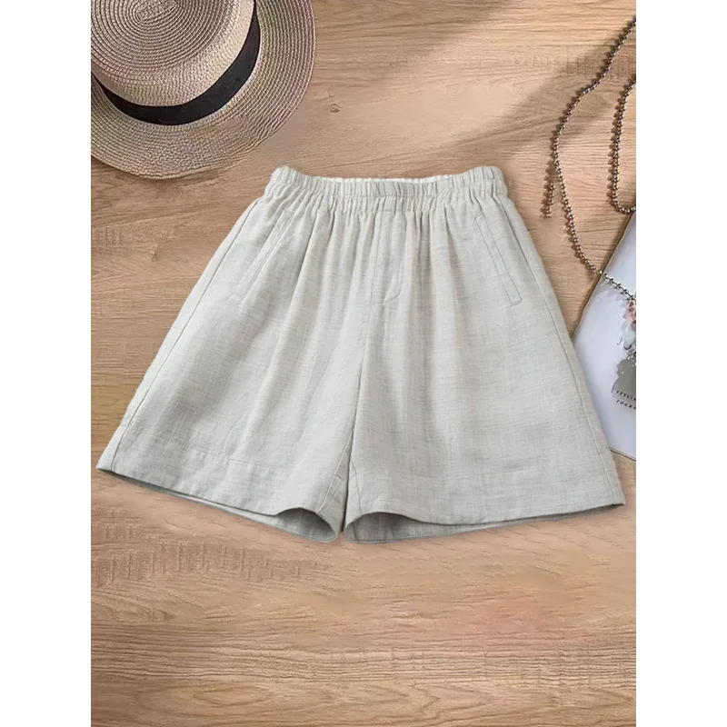 شورت كاجوال للنساء صيفي رقيق واسع الساق سروال مريح عصري متعدد الاستخدامات فضفاض مستقيم خمس نقاط #4