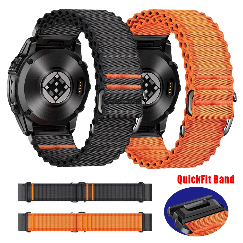 QuickFit 26mm 22mm Nylon-Uhrenarmband für Garmin Fenix E 8 Pro 7X 7 6 6X/Epix Pro Gen 2 51mm 47mm/Tactix 7 AMOLED Enduro 2 3 Armband