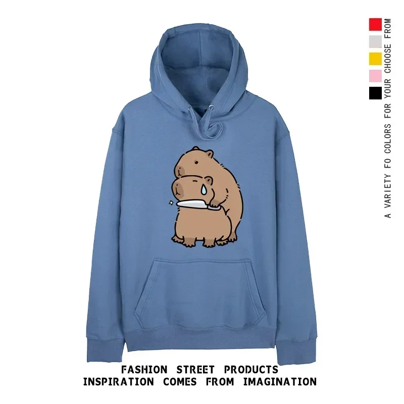 Famous Animal Kabiba Cartoon Peripheral Capybara Hoodie Hoodie Hoodie for Men Women, Couple Clothes Hooded Jacket sweatshirt