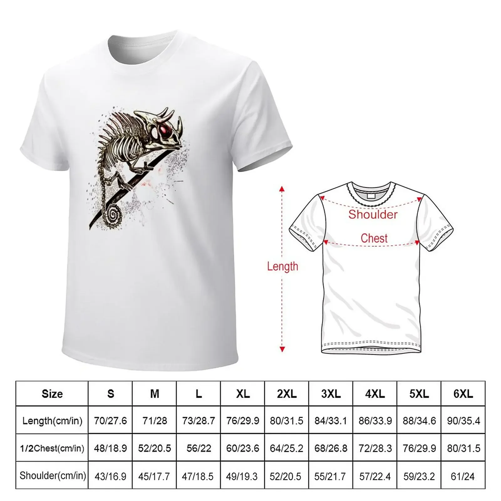 Jacksons Chameleon bone Skeleton T-Shirt Short sleeve tee Blouse Aesthetic clothing sweat men workout shirt