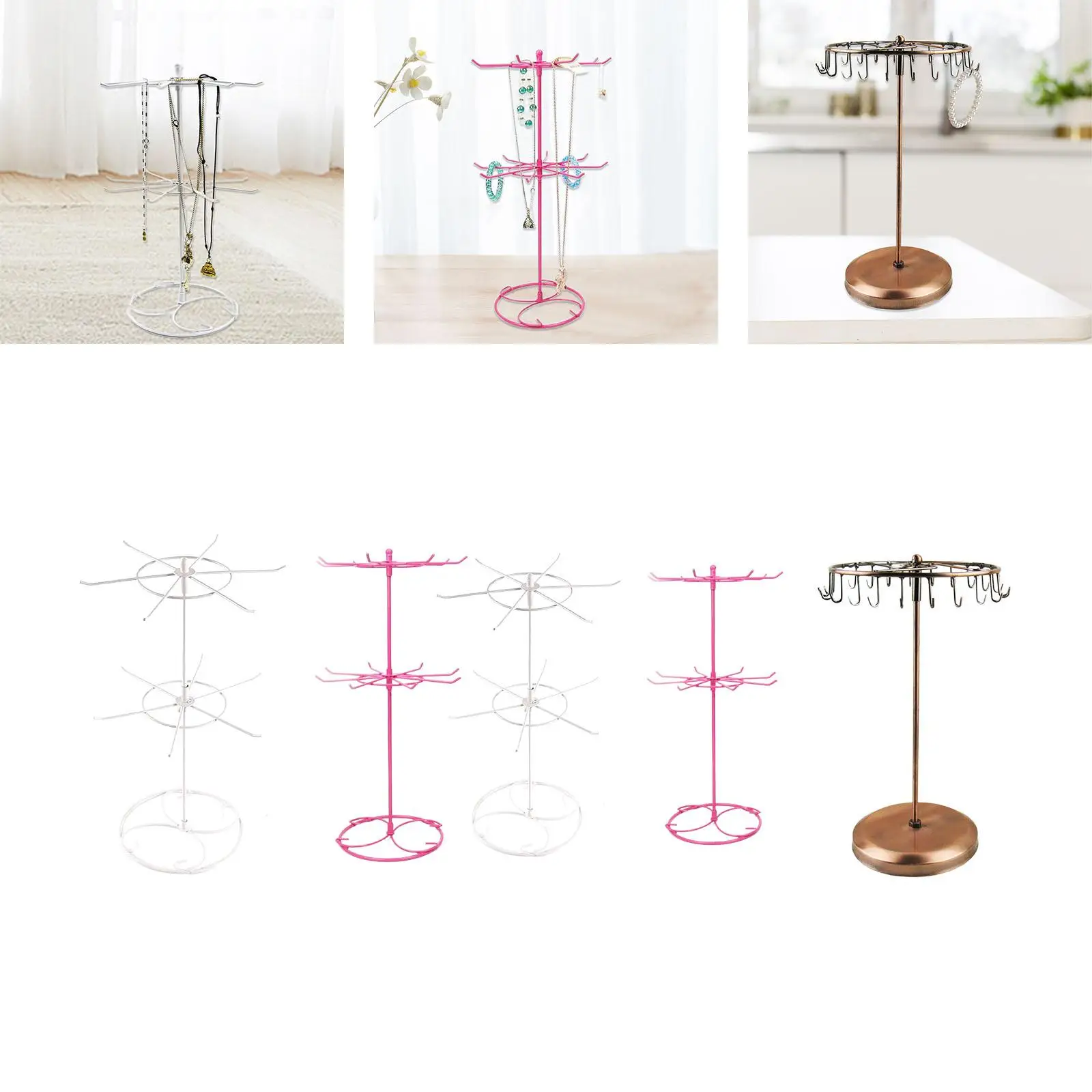 Jewelry Rack for Displaying Bracelets, Rotating Stand with Hooks for Jewelry