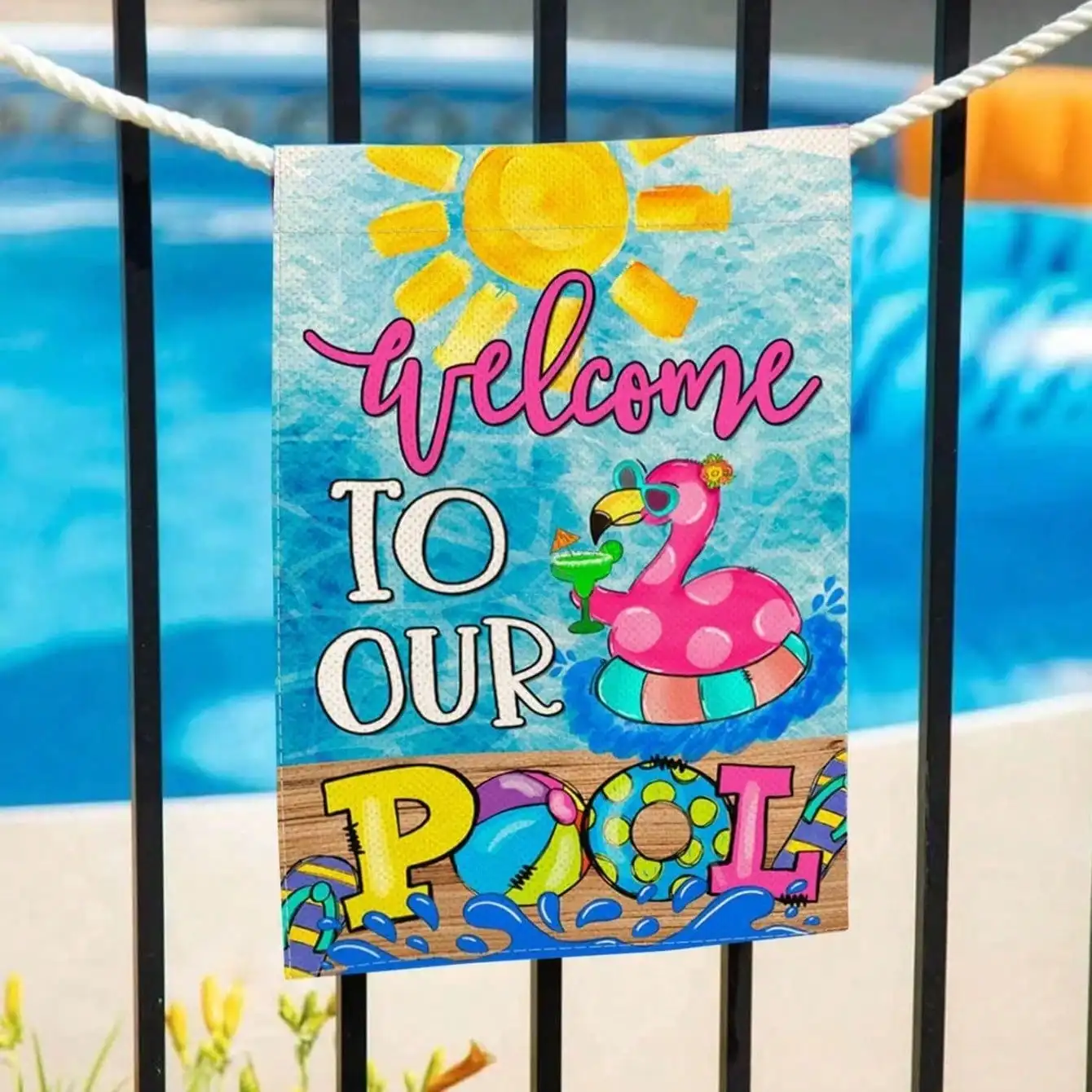 

Двусторонний вертикальный садовый флаг из мешковины с тропическим фламинго, 12x18 дюймов, в стиле фермерского дома, летний, для приветствия, без флагштока