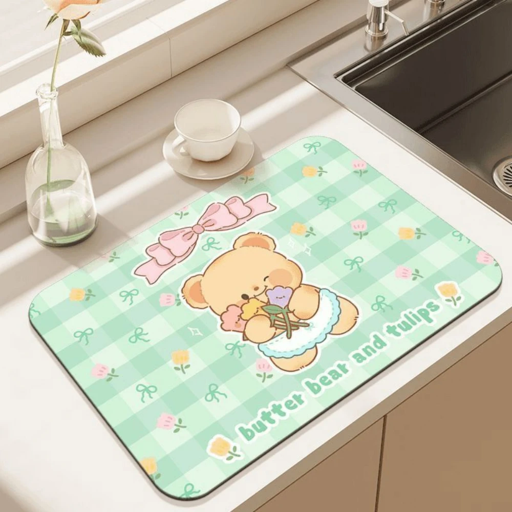 Kitchen Living Baking Mats - سجادة تجفيف الأطباق على شكل دب