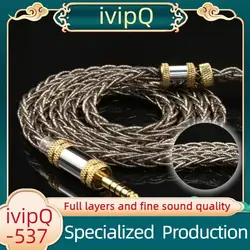 IvipQ-537 8 çekirdekli çok eleman iletken HIFI kulaklık yükseltme kablosu ile 0.78 2PIN/MMCX, MK4 AKG uygulanabilir  hifi type c cable   mmcx kablo   headphone cable 4.4   iem cable 4.4 mm kablo kulaklık kablosu  ie900