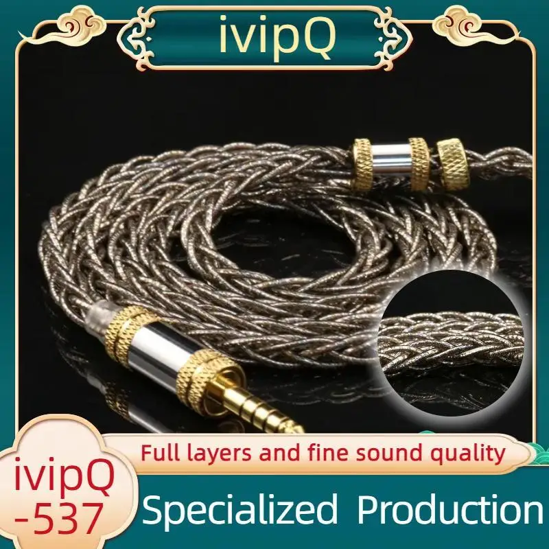 IvipQ-537 8 코어 멀티 엘리먼트 도체 HIFI 이어폰 업그레이드 케이블, 0.78 2 핀/MMCX, MK4 AKG 적용 가능 이어폰 케이블 n5005 케이블 mmcx 0.78 케이블 ie600 케이블 2핀 이어폰줄 4.4 케이블 이어폰mmcx케이블 ivipq 헤드폰 2m 이어폰 케이블 4.4mm 케이블 n5005 케이블