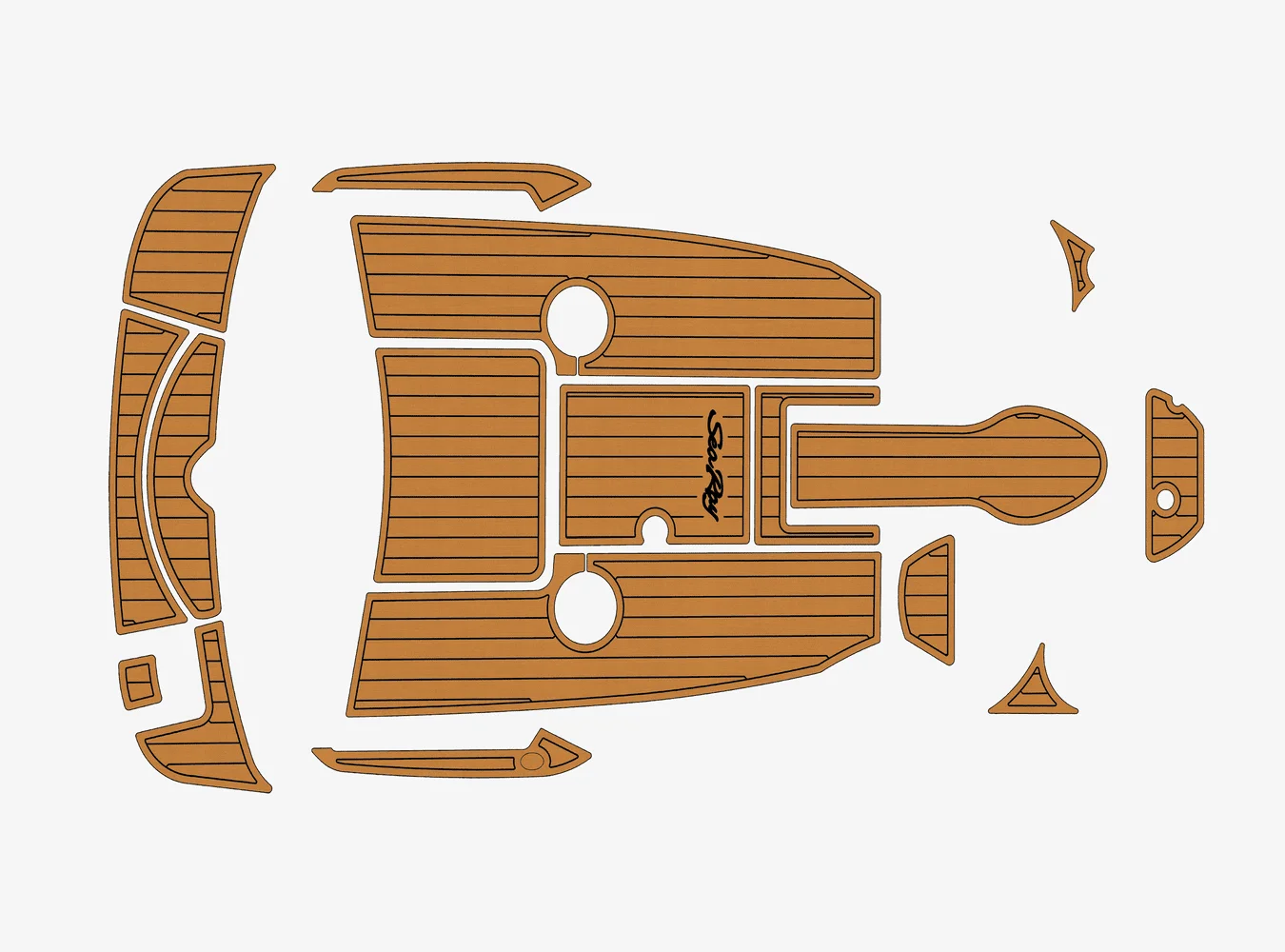 2008-2009 Sea Ray 205 Sport 1/4 "6mm espuma EVA antideslizante PVC cubierta de teca alfombra marina seadek aqua alfombra suelo marino