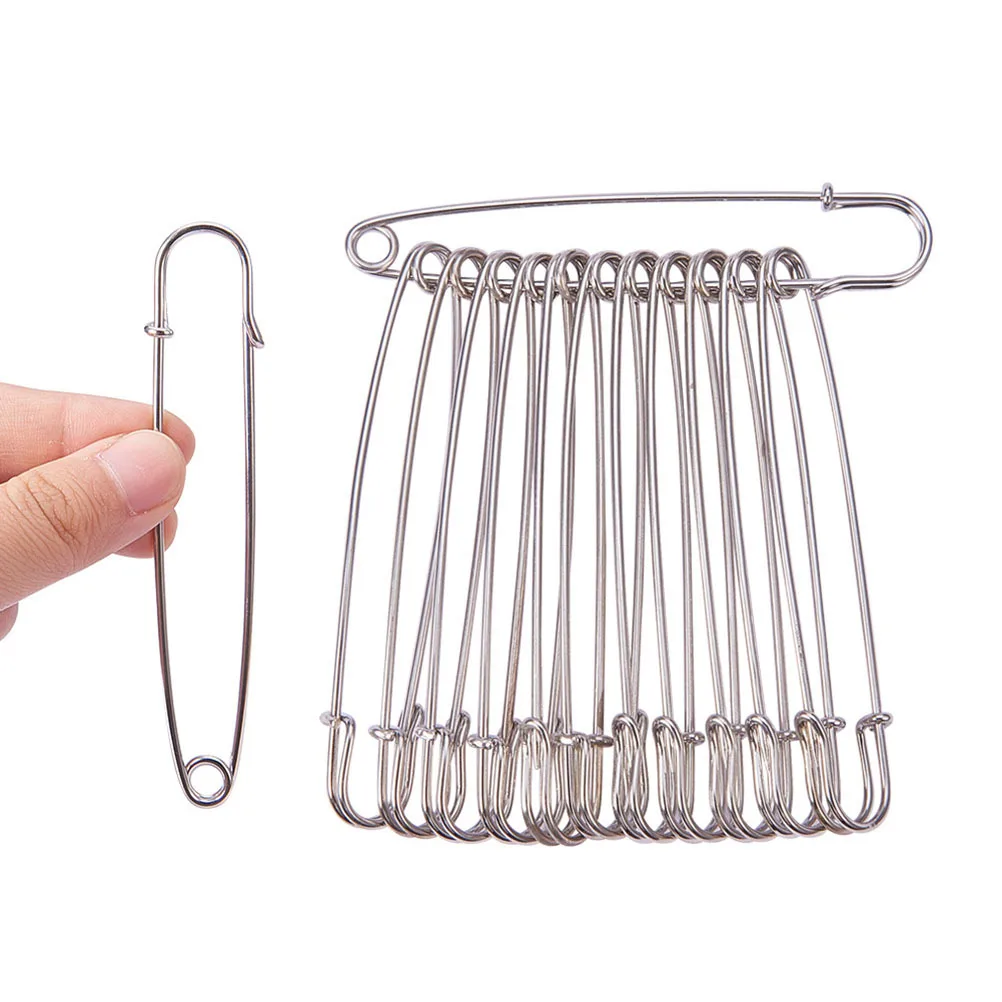 

20 pcs Large Safety Pins Heavy Duty Nickel Plated For Blankets Quilts Sewing Craft Upholstery Canvas Diapers Jewelry