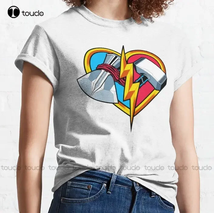 Love And Thunder Classic T-Shirt Gym Shirts For Men Fashion Design Casual Tee Shirts Tops Hipster Clothes Make Your Design Retro