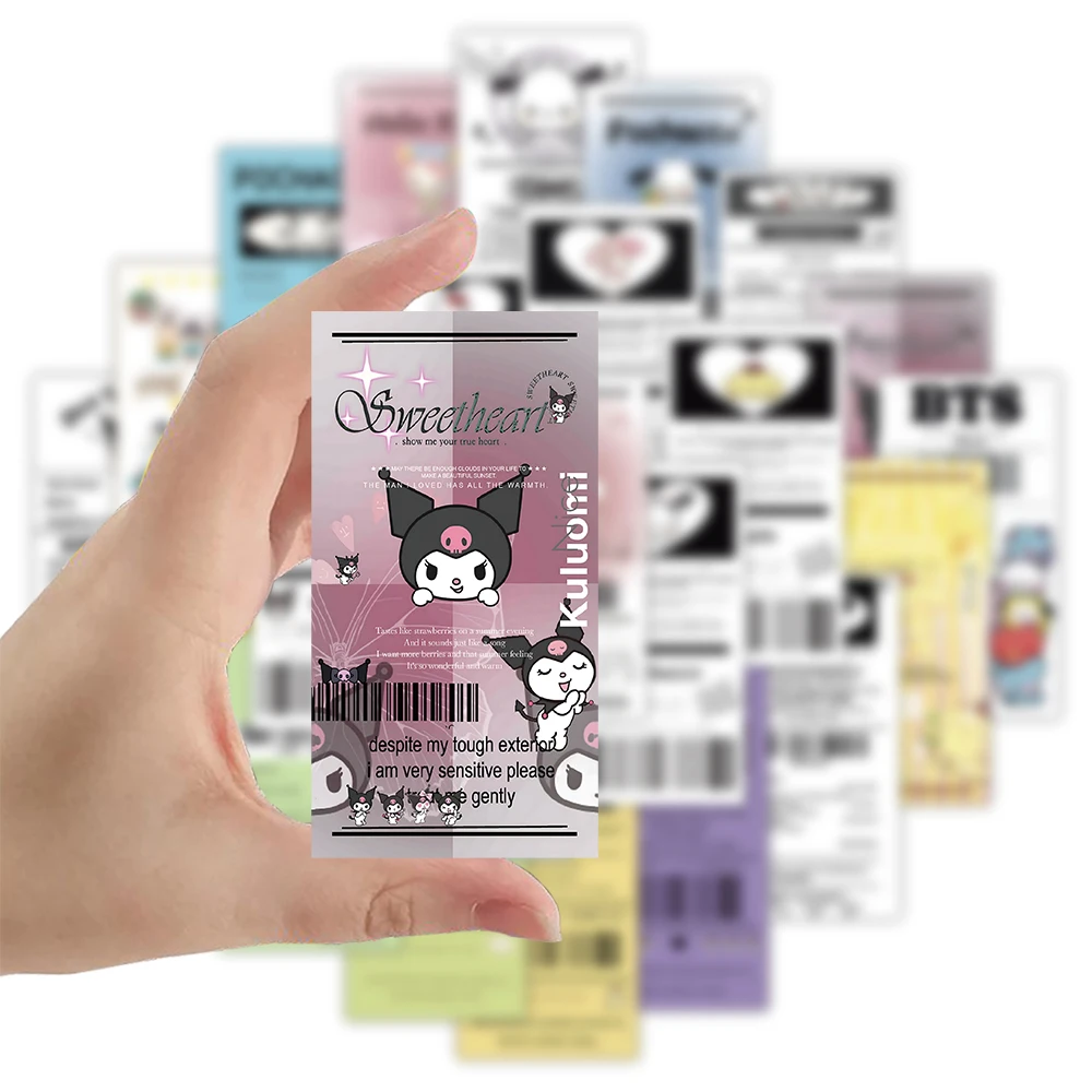 10/30/60pcs Kawaii Anime Sanrio Sealing Labels Stickers Aesthetic Hello Kitty My Melody Sticker Cute Cartoon Decals Kids DIY Toy