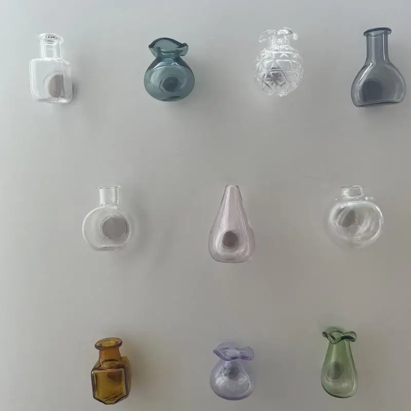 New Mini Vase Magnets For Fridge Tiny Magnetic Flower Glass Vases Refrigerator Accessories Funny Aesthetic Plant Pot Magnets