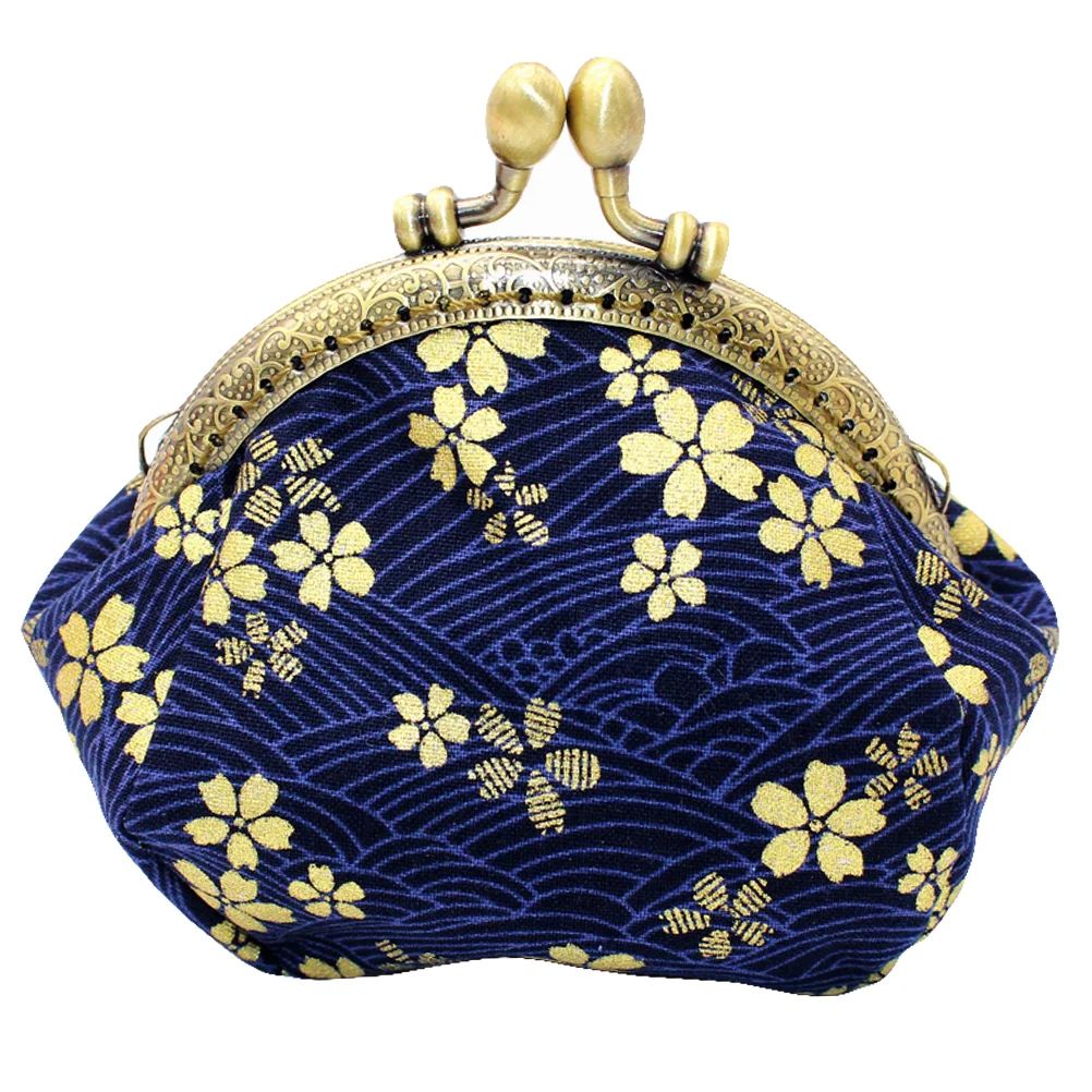 

Cherry Blossom Coin Purse Flower Change Kiss Lock Snap Purses for Women Trendy Multifunctional Storage Bag Fashion Miss