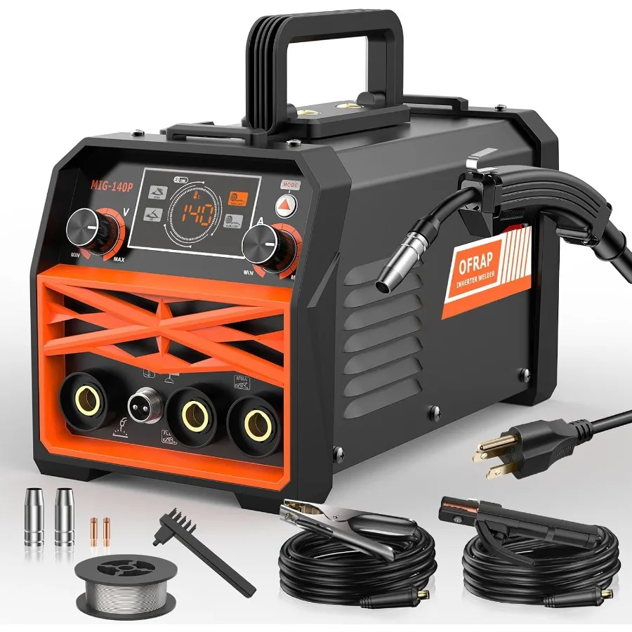 

MIG Welder 140A Flux Core MIG/Stick/Lift TIG 3 In 1 Welding Machine with Synergy IGBT Inverter 110V Portable Gasless Welder for