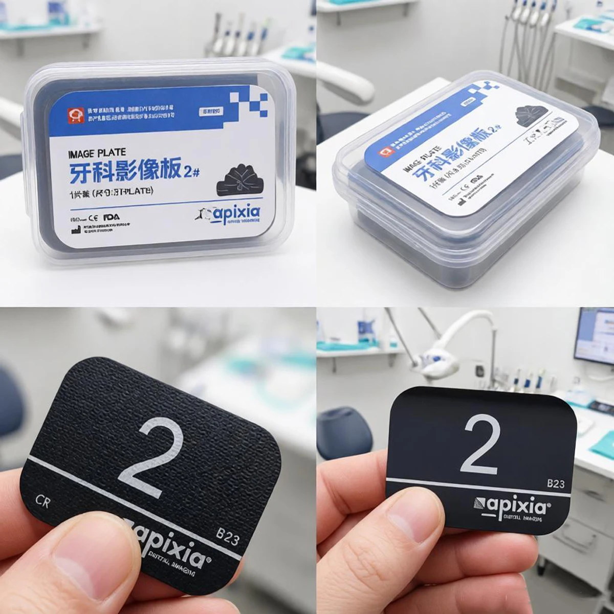 New USA Made Apixia PSP Size#0/2 Phosphor Plate Image CR Film PSP Instrument for Dental Phosphor Plate Scanner Scanning Used