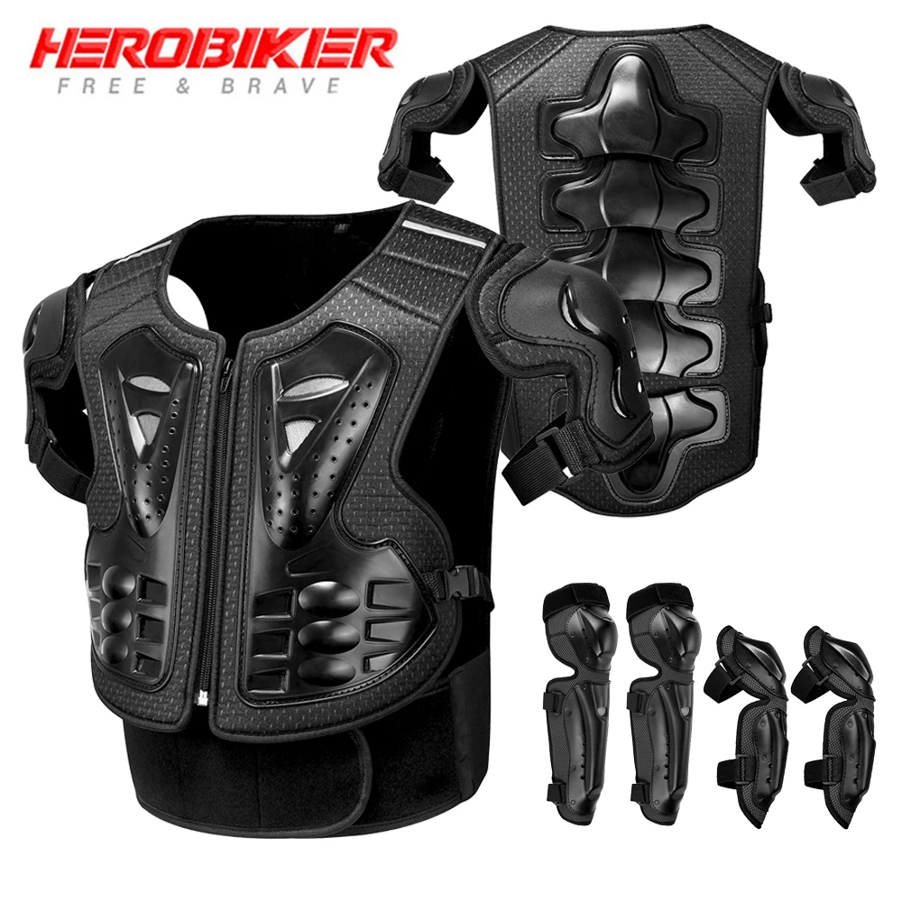 

Adult Motorcycle Armor Men's Off-road Motorcycle Anti Fall And Anti-collision Vest Chest Back Knee Elbow Protection Equipment