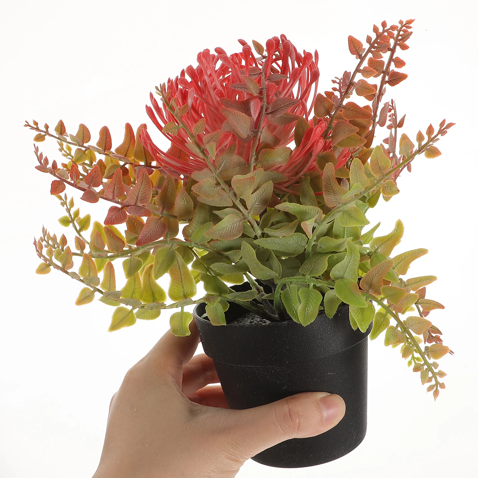 

3pcs Artificial Potted Plants Realistic Decor Fake Green Leaf Simulation Green Desktop Ornament For Home Garden Living Room Faux