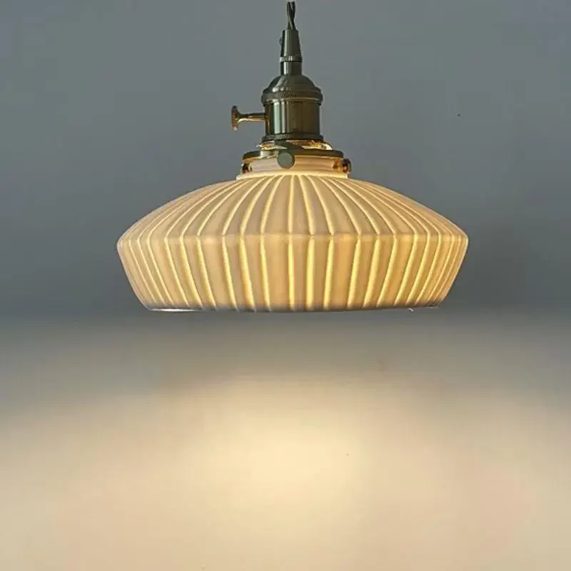 Japanese Ceramic Pendant Lights Scandinavian Light Luxury Pendant Lamp for Living Room Bedroom Dinning Room Kitchen Island