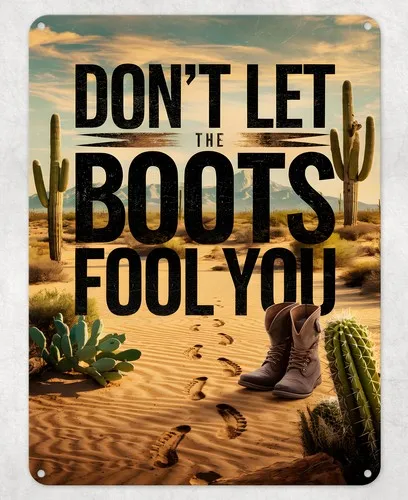 Don�t Let Boots Fool You Metal Poster Wall Tin Sign Man Cave Shed Home Plaque --Tin Sign