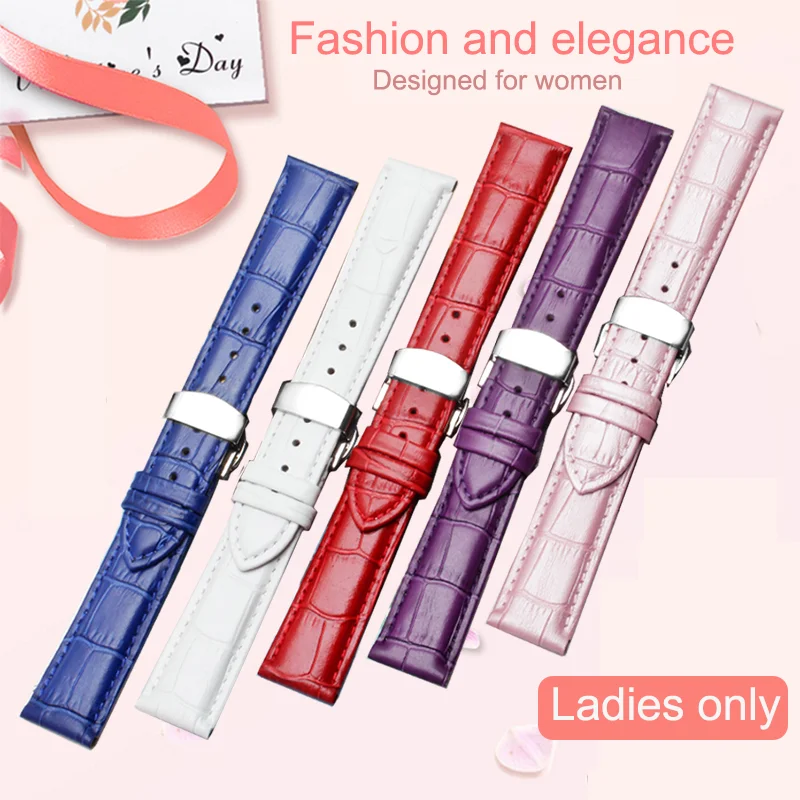 

Genuine leather watch strap suitable for Armani Tissot Casio CK Seiko King DW butterfly buckle watch chain accessories