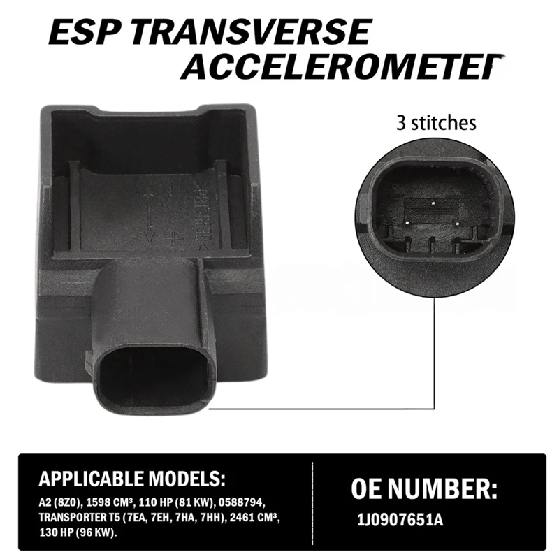 Car Yaw Rate Sensor ESP Sensor Accelerometer 1J0907651A for Golf A3 TT Seat 1J0 907 651A