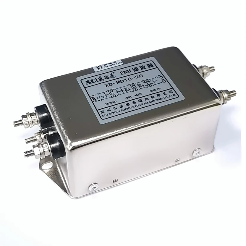 XD-MD10-20 Single Phase EMI Filter 220V 20A For Precise Instrument Power Supply Noise Reduction