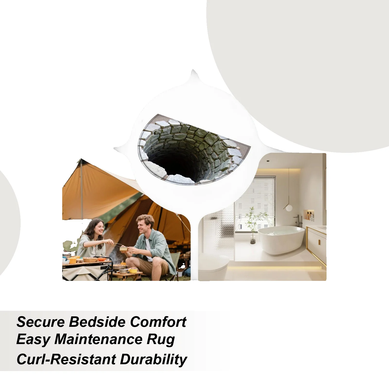 3D Rugs Optical Illusion Absorbent Non-Slip Washable Carpet 3D Hole Carpet Door Mat For Bedroom Living Room Kitchen Entryway