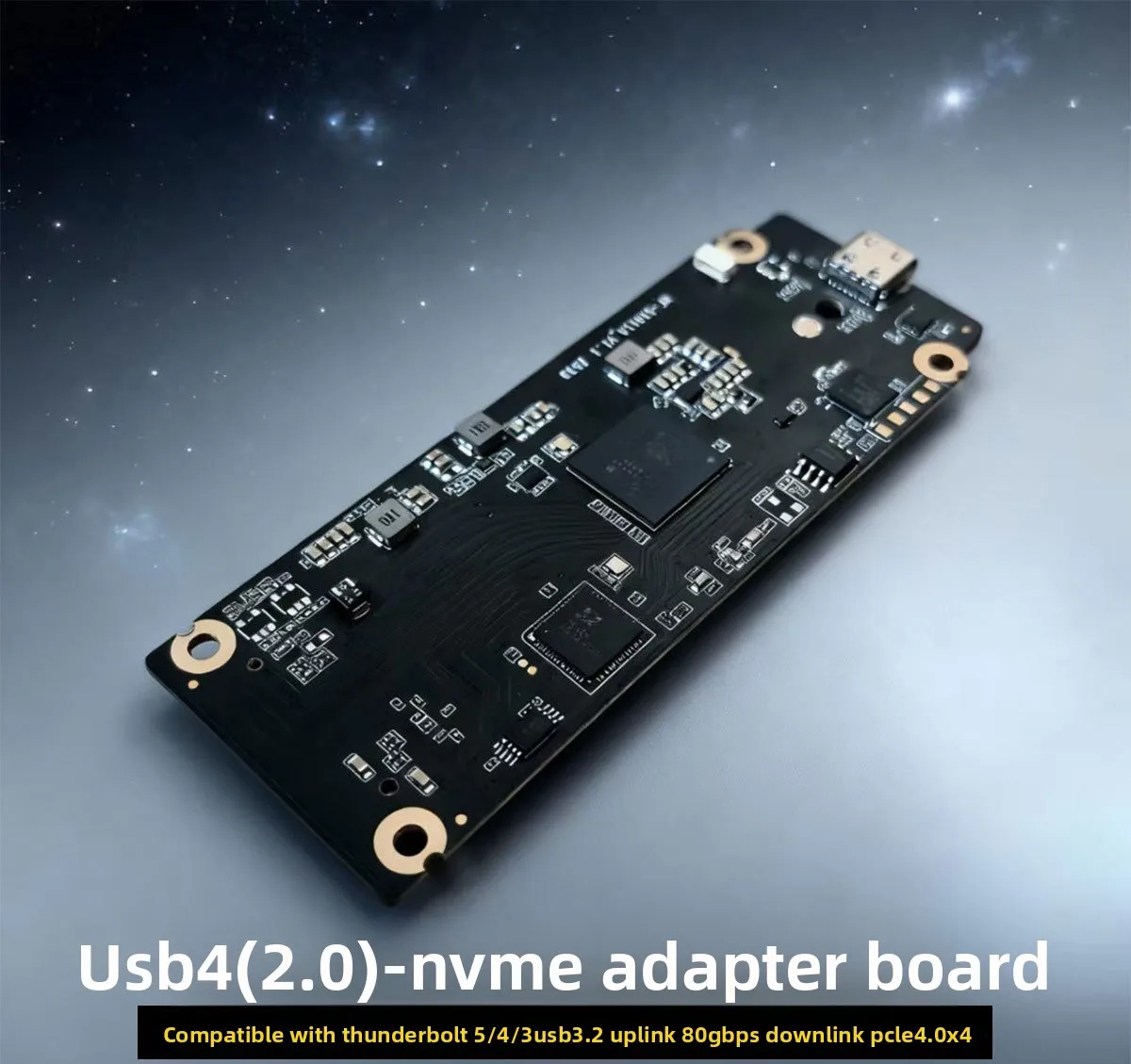 Hard Disk Box Adapter Board Bidirectional 80Gbps Compatible USB4 Solid State Drive Box SSD External Connection