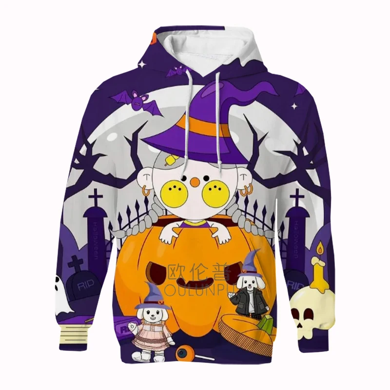 

3d Hoodies For Man Halloween Pumpkin Printing Pretty Party Pullovers Long Sleeve Clothing