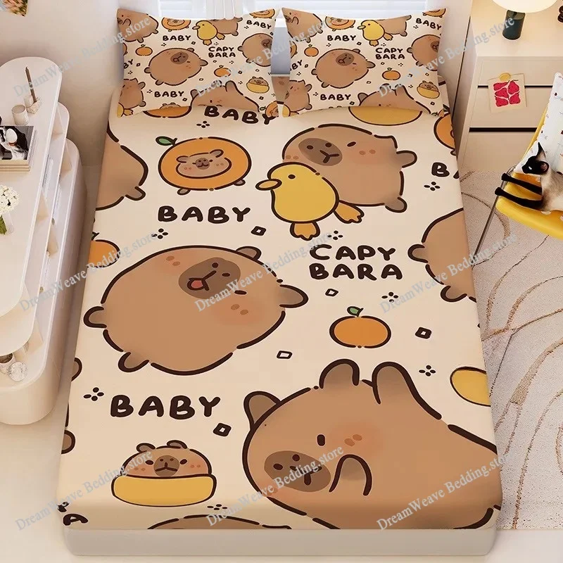 Capybara duvet cover and pillowcase, children's bedding set, singledouble cute bedroom decoration, gift for boy and girl963