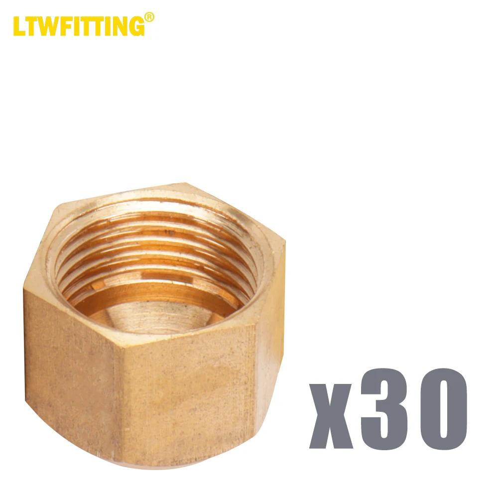 

LTWFITTING Brass 1/2" OD Flare Cap , Brass Flare Tube Fitting(Pack of 30)