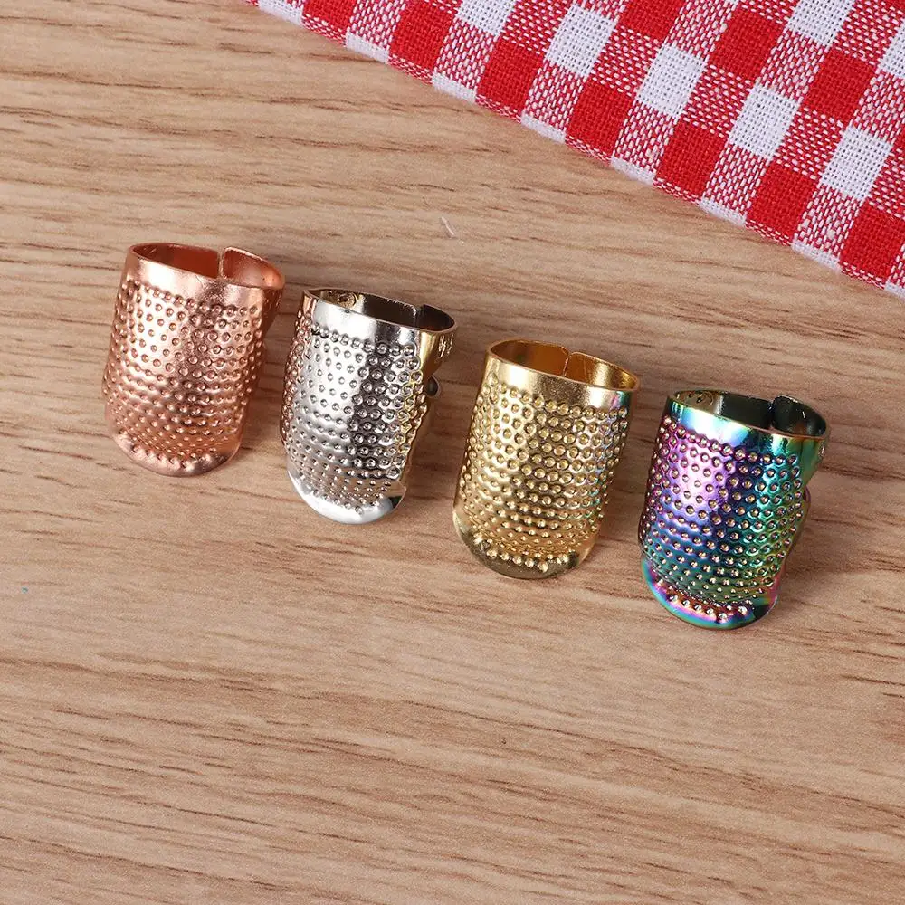 1PC Vintage Gold Finger Protector Needle Thimble Antique Ring Handworking Metal Stitching Tools Accessories DIY Crafts