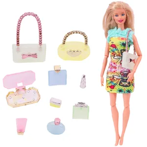 Barbiees BJD Kính đồ chơi, phụ kiện búp bê, quần áo, đồ trang sức, hành lý, vali, đô la, nhà vệ sinh nhựa nhỏ, máy tính, 11,5 8 Bán hàng Bán hàng Barbie Búp bê - 7